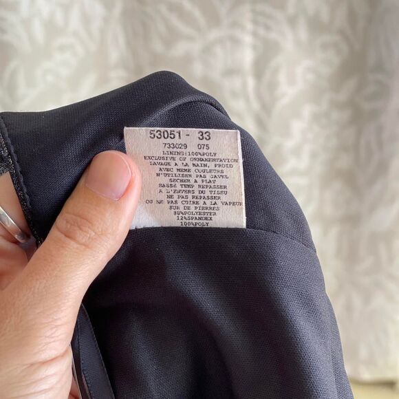 NWT Vintage Y2K Jessica McClintock Metallic Silver Embellished Dress Size 6 - Picture 7 of 8